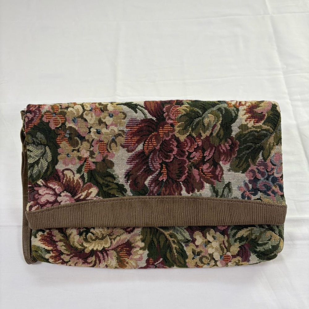 Vintage Floral Tapestry Clutch